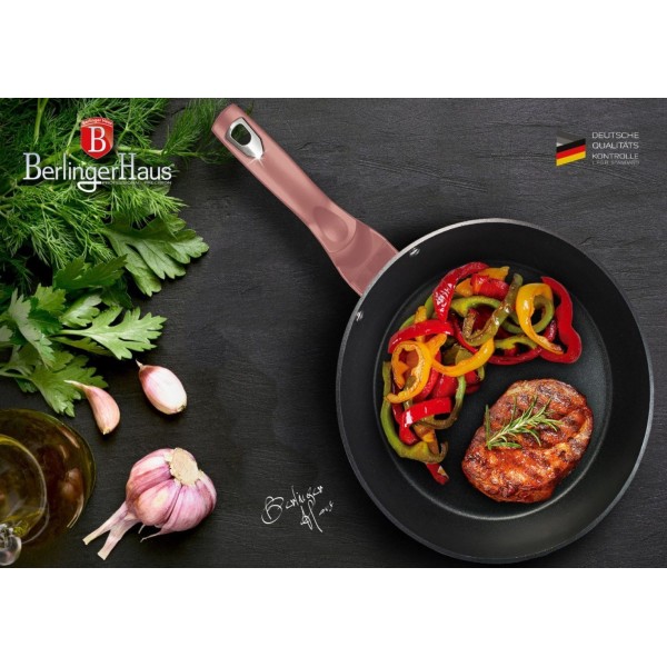 Zestaw patelni Berlinger Haus Metallic Line i-Rose 20/24/28 cm do smażenia każdego dania