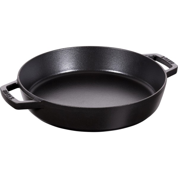 Patelnia tradycyjna Staub żeliwna 26 cm z dwoma uchwytami czarna