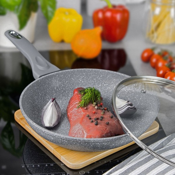 Patelnia granitowa Klausberg Marmo Grey KB-7311 28cm do smażenia potraw