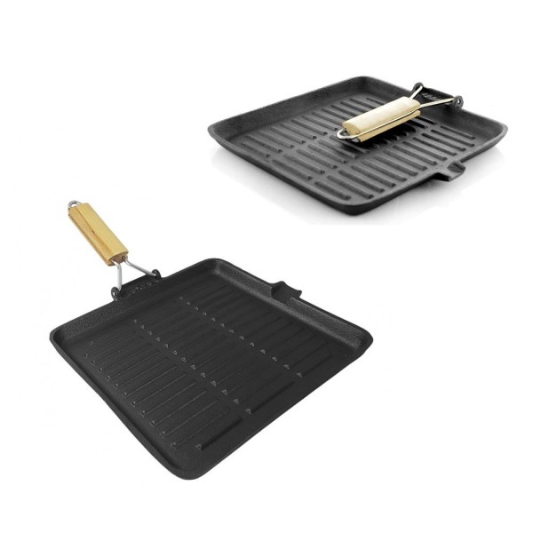 Patelnia grill żeliwna Kinghoff KH-1107 24 cm do grillowania na kuchence i grillu