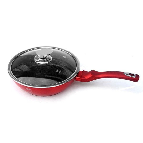 Patelnia granitowa Berlinger Haus Metallic Line Red 24 cm do smażenia i gotowania codziennego