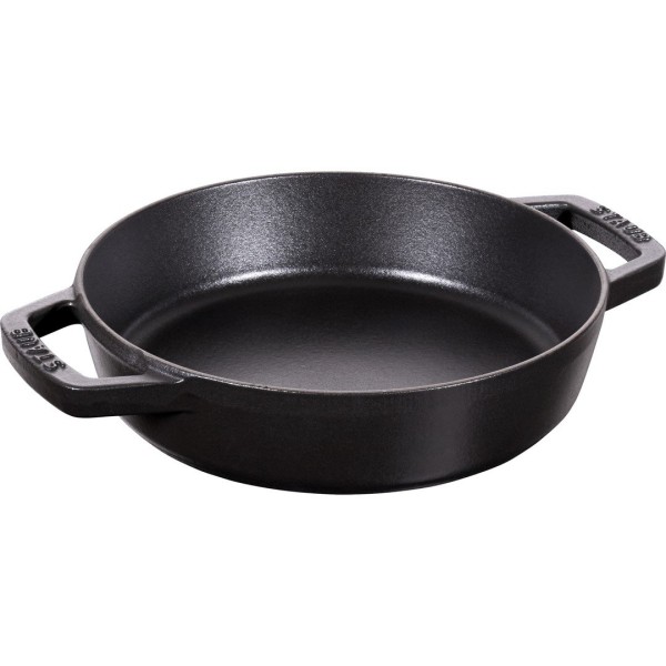 Patelnia tradycyjna Staub żeliwna 20 cm z dwoma uchwytami czarna