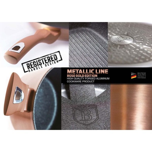Patelnia granitowa Berlinger Haus Metallic Line 24cm Copper BH-1517N do smażenia potraw