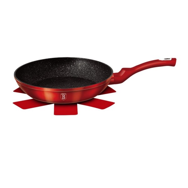 Patelnia granitowa Berlinger Haus Metallic Burgundy Line 20 cm do smażenia