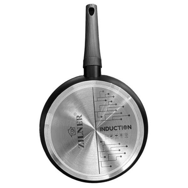Patelnia Zilner ZL-564 26cm z powłoką marmurową i dnem full induction do smażenia bez przywierania