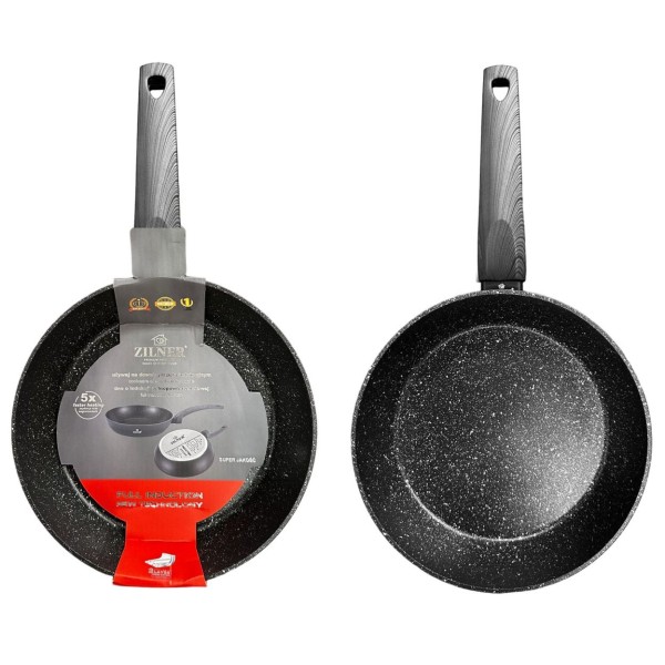 Patelnia Zilner ZL-564 26cm z powłoką marmurową i dnem full induction do smażenia bez przywierania