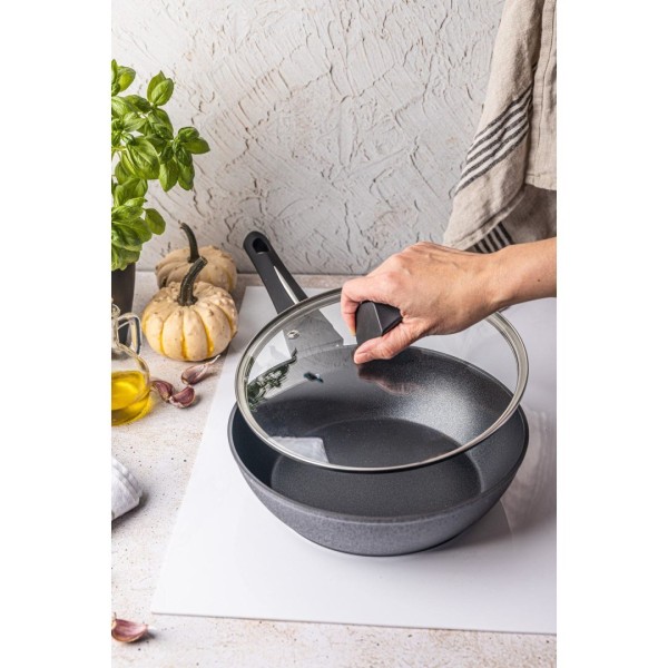 Patelnia głęboka Klausberg KB-7691 z powłoką marmurową non-stick 24 cm do smażenia i duszenia