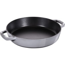 Patelnia tradycyjna Staub 26 cm, żeliwna z dwoma uchwytami, grafitowa