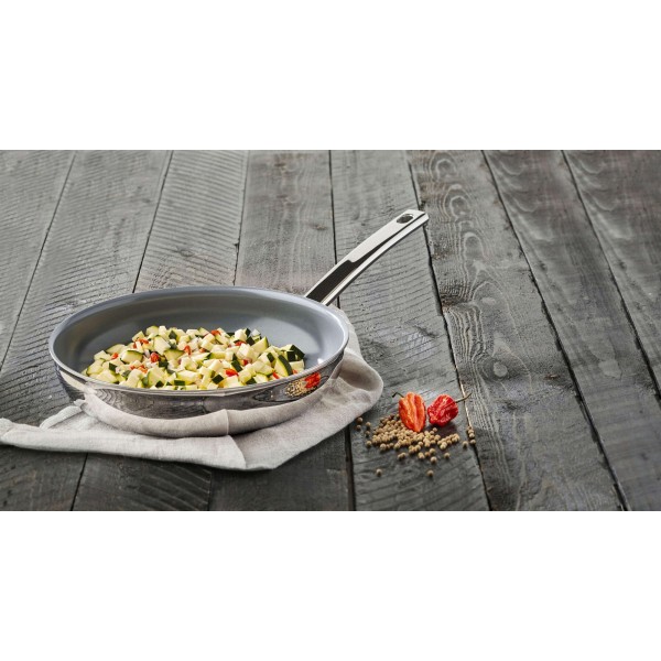 Patelnia płytka Demeyere Ecoline 5 Ceraforce 24 cm do smażenia codziennych potraw