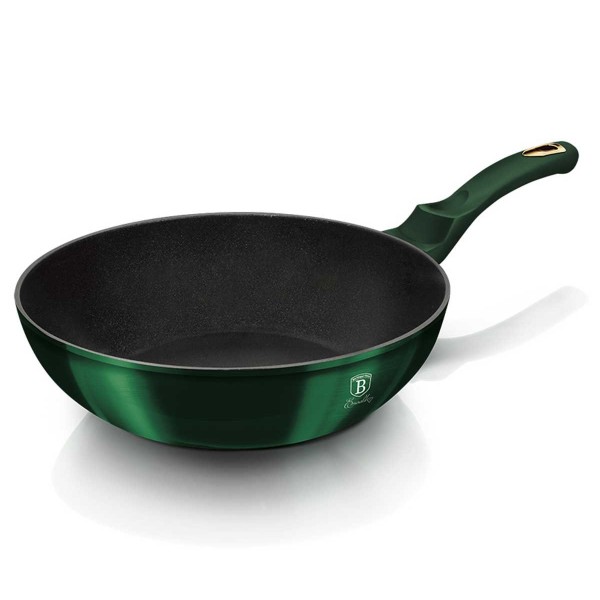 Patelnia granitowa Berlinger Haus Metallic Line Emerald 28 cm do smażenia i duszenia