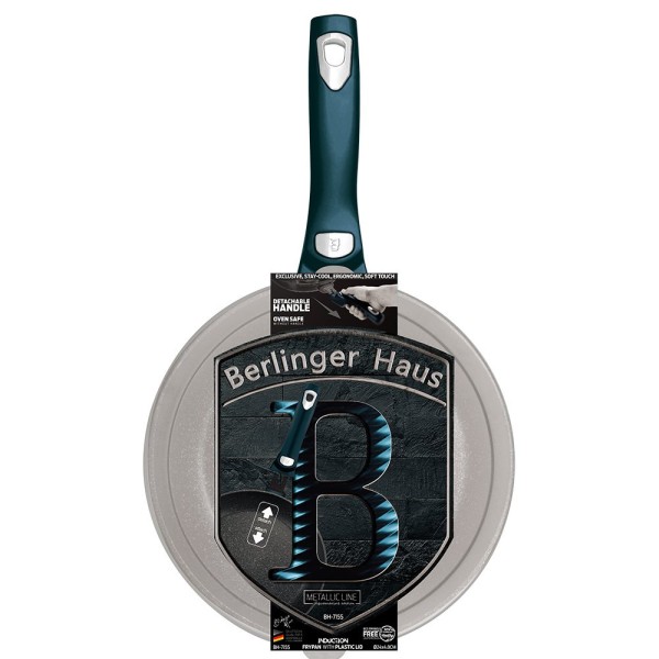 Пательня Berlinger Haus Aquamarine Collection BH 7155 24 см з віднімною ручкою для приготування їжі
