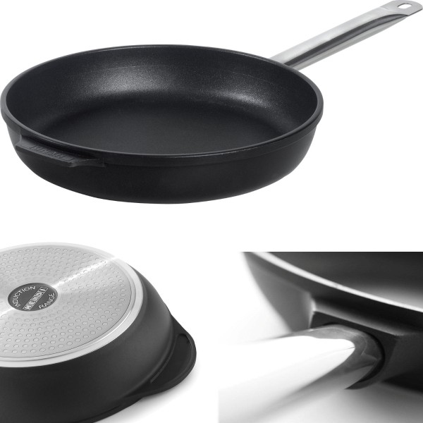 Patelnia indukcyjna Hendi Profi Line z odlewu aluminium, powłoka tytanowa, śr. 280 mm do gotowania na kuchenkach indukcyjnych
