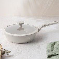 Patelnia głęboka BerlingerHaus Sahara Marble 24 cm z pokrywką do smażenia i duszenia