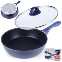 Сковорода Orion DIAMANT 28 см, діамантове антипригарне покриття, індукційна, зі скляною кришкою — для смаження та приготування на плиті