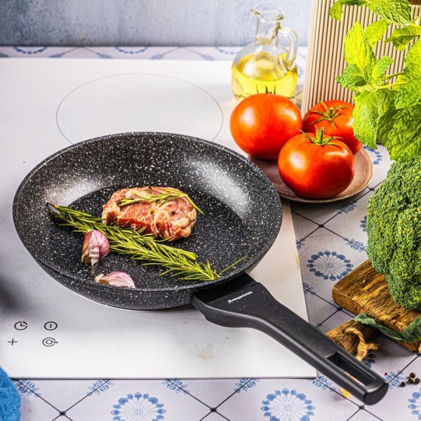 Сковорода Klausberg KB-7988, мармурове покриття 24 см — для смаження на плиті, щоденне приготування