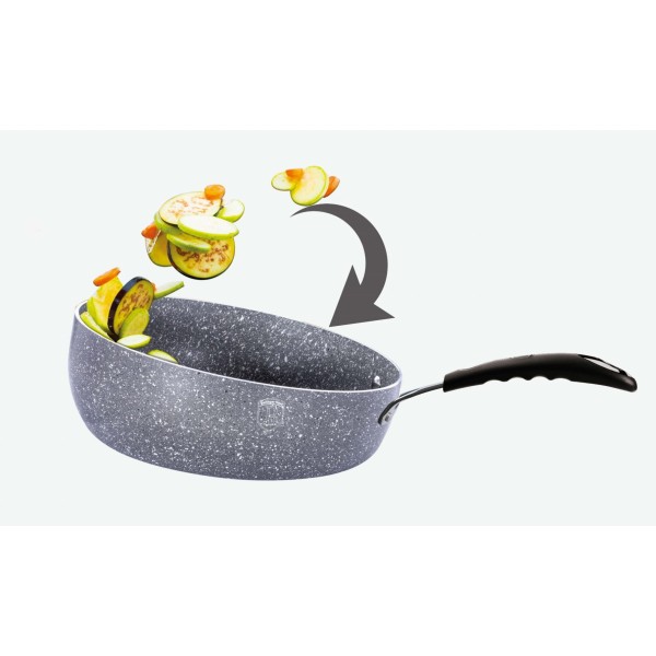 Patelnia głęboka Berlinger Haus Gray Stone Touch BH-1401-N do smażenia i duszenia potraw 26 cm