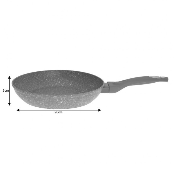 Patelnia Granitowa Klausberg Marmo Grey KB-7310 do Smażenia i Przygotowywania Potraw 26 cm