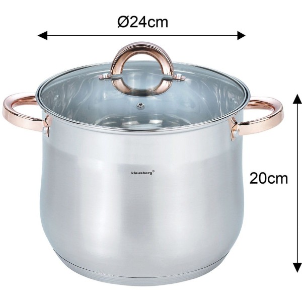 Garnek Gastronomiczny Klausberg KB-7793 Rose Gold 8.6L 24cm do profesjonalnego gotowania