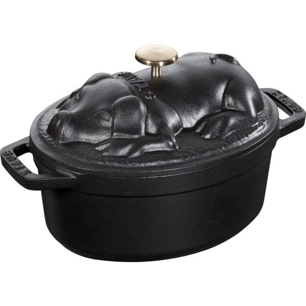 Garnek żeliwny STAUB Special Cocotte Owalny 1 L Czarny - idealny do duszenia i pieczenia