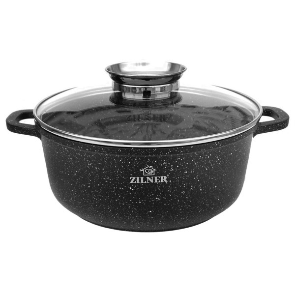 Garnek Zilner ZL-9006 Marmurowy 5.5L 26cm do gotowania i duszenia potraw