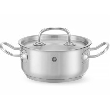 Garnek tradycyjny Hendi Kitchen Line niski 1,5 l z pokrywką śr. 160 x 75 h do gotowania potraw