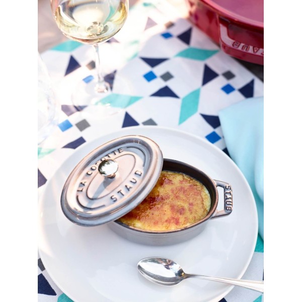Гарячий посуд Staub Mini Cocotte овал, 250 мл, чавунний, графітовый для приготування