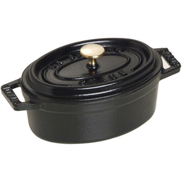 Гарнок традиційний Staub Mini Cocotte, овалний міні-горщик 250 мл, чорний