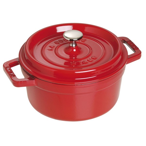 Garnek żeliwny Staub La Cocotte okrągły 2,6 l do duszenia i pieczenia, czerwony