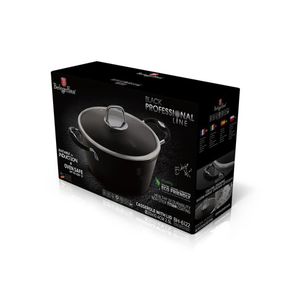 Garnek Berlinger Haus Black Professional Line BH-6122 tytanowy 20cm 2,5L do gotowania codziennego