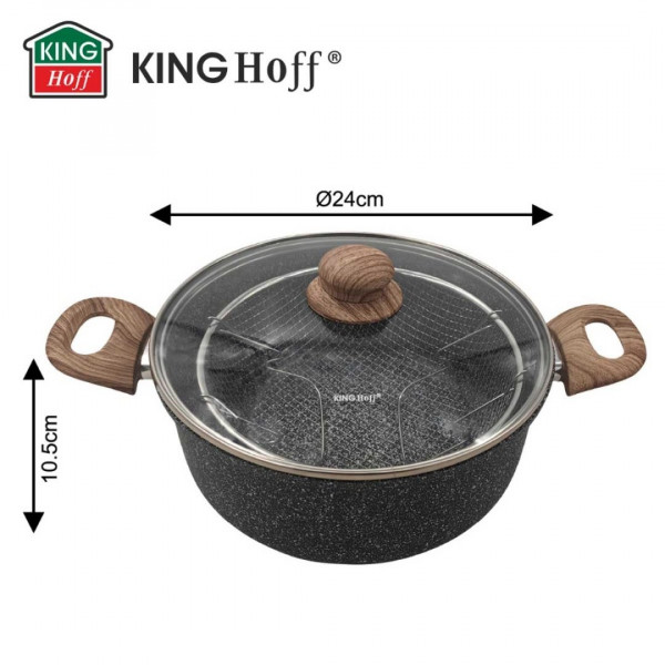 GARNEK MARMUROWY Z KOSZEM DO SMAŻENIA KINGHOFF KH-1985 4L