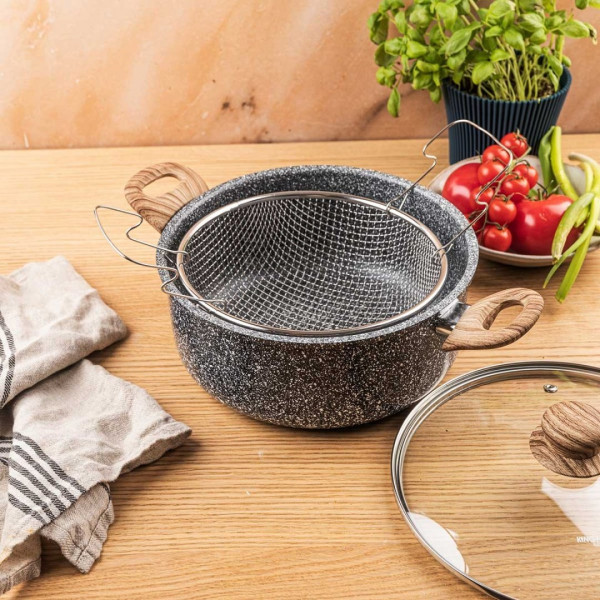 GARNEK MARMUROWY Z KOSZEM DO SMAŻENIA KINGHOFF KH-1985 4L