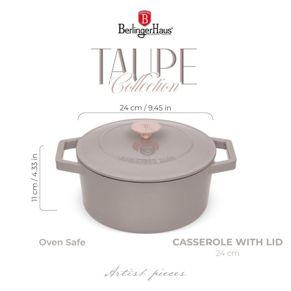 Garnek żeliwny Berlinger Haus Strong Mold BH-6525 4,35L 24cm idealny do duszenia i gotowania wolno