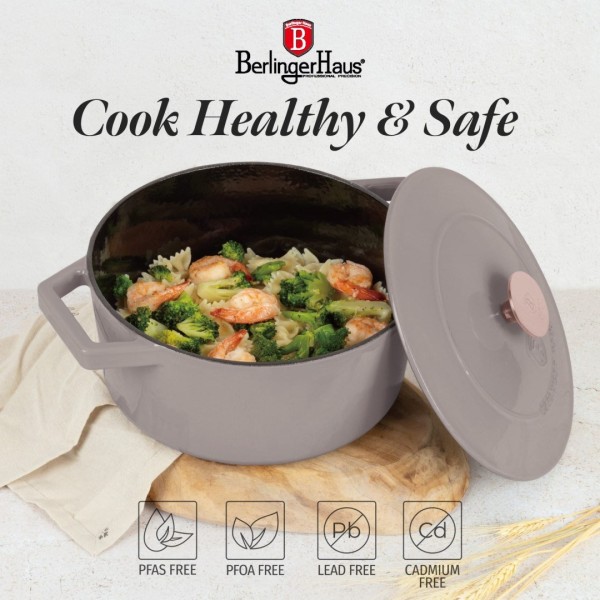 Garnek żeliwny Berlinger Haus Strong Mold BH-6525 4,35L 24cm idealny do duszenia i gotowania wolno