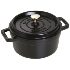 Каструля традиційна Staub La Cocotte, чавунна, кругла, 2.2 л, чорна для приготування їжі