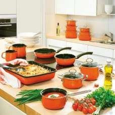 Garnek tradycyjny Riess Corall 1,5 l (16 cm) wysoki — emalia do gotowania