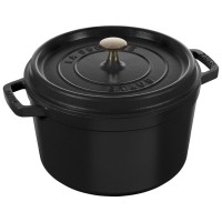 Гарний чавунний глибокий каструля Staub La Cocotte 4.8 л для приготування смачних страв