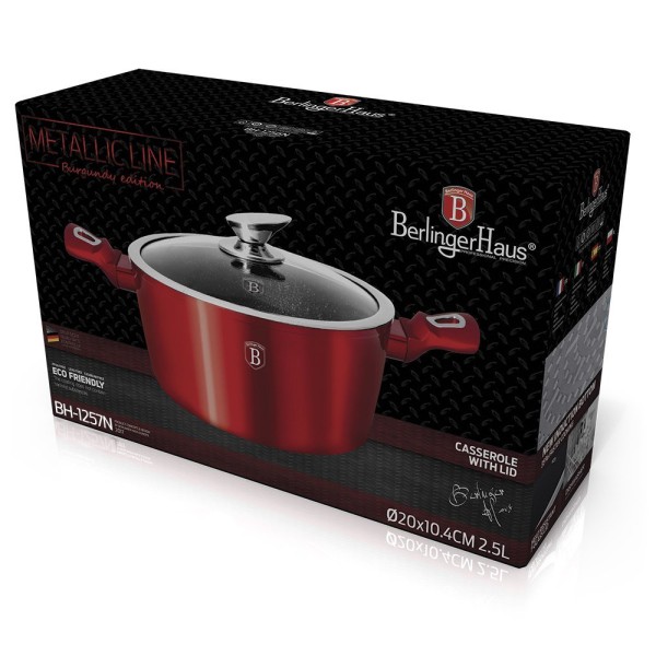 Garnek Berlinger Haus BH-1257-N 4.1L 24cm Metallic Burgundy do gotowania i duszenia