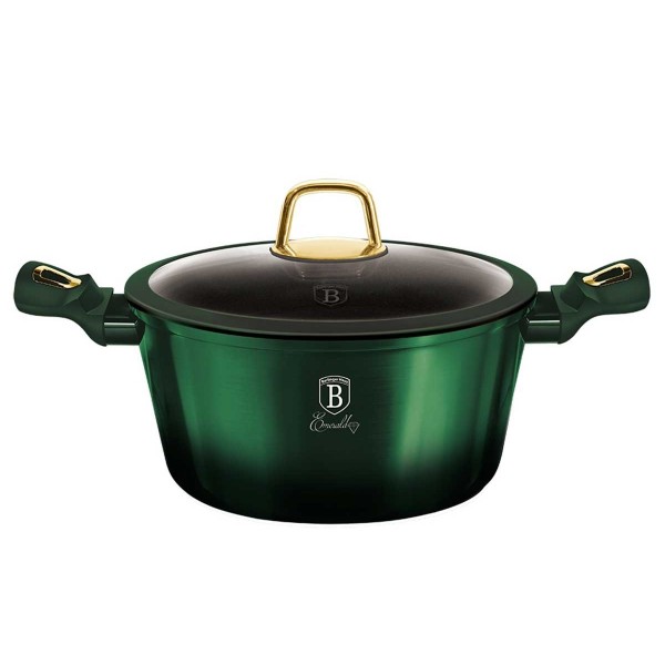 Garnk granitowy Berlinger Haus Metallic Line Emerald BH-6059 6,1L 28cm do gotowania na kuchence