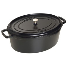 Garnek żeliwny Staub La Cocotte owalny 12 l czarny do duszenia i pieczenia