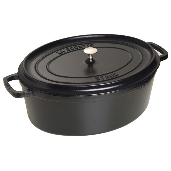 Garnek żeliwny Staub La Cocotte owalny 12 l czarny do duszenia i pieczenia