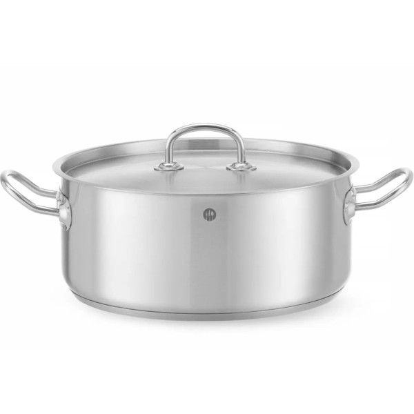 Garnek tradycyjny Hendi Kitchen Line niski 7,3 l z pokrywką do kuchni