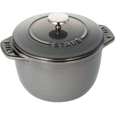 Гарячий горщик Staub La Cocotte, круглий маленький 725 мл, графітовий для приготування страв