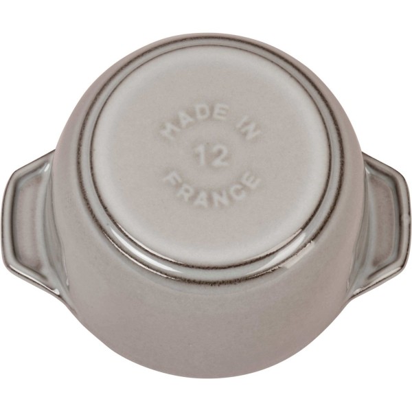 Гарячий горщик Staub La Cocotte, круглий маленький 725 мл, графітовий для приготування страв
