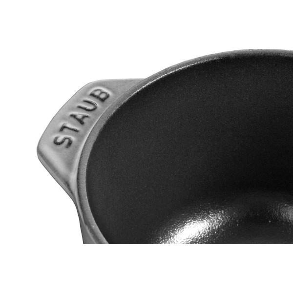 Гарячий горщик Staub La Cocotte, круглий маленький 725 мл, графітовий для приготування страв