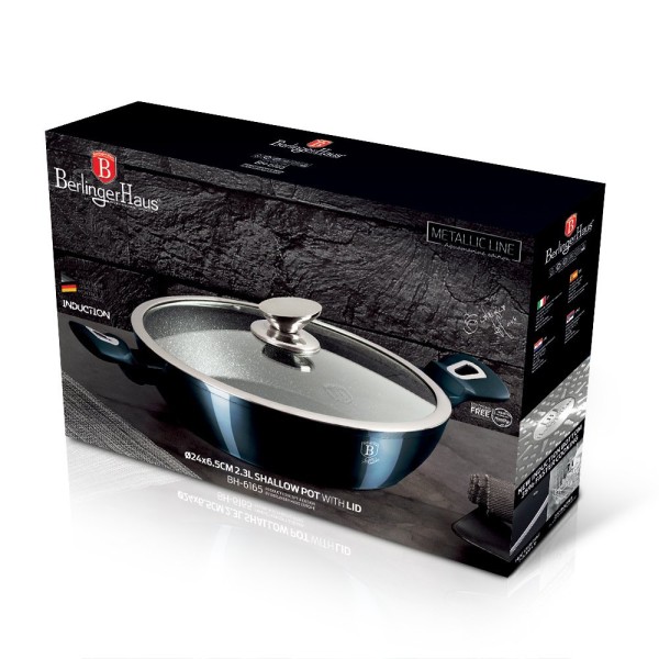 Garnek tradycyjny BerlingerHaus Aquamarine BH-6165 z pokrywką 24 cm