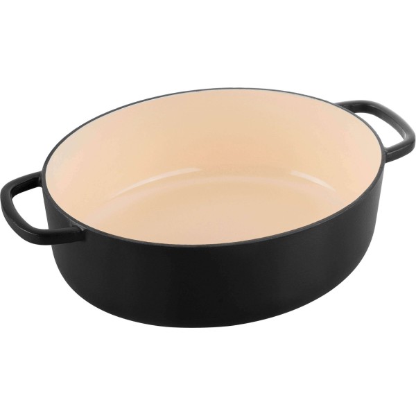 Garnek żeliwny Ballarini Bellamonte owalny 4.5 l czarny do duszenia i pieczenia