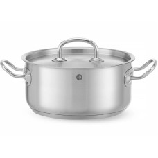 Garnek tradycyjny Hendi Kitchen Line niski 2,9 l z pokrywką śr. 200 mm idealny do gotowania i duszenia
