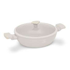 Garnek tradycyjny Fashion TV FTV-0066 28 cm, płytki z pokrywką, matte cream gold