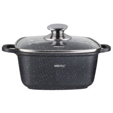 Garnak kwadratowy Kinghoff KH-1603 4,5L 24cm z powłoką marmurową do gotowania codziennego
