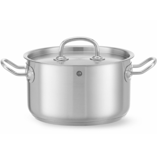 Garnek tradycyjny Hendi Kitchen Line 3,5 l z pokrywką śr. 200 x 115 mm, idealny do gotowania codziennego